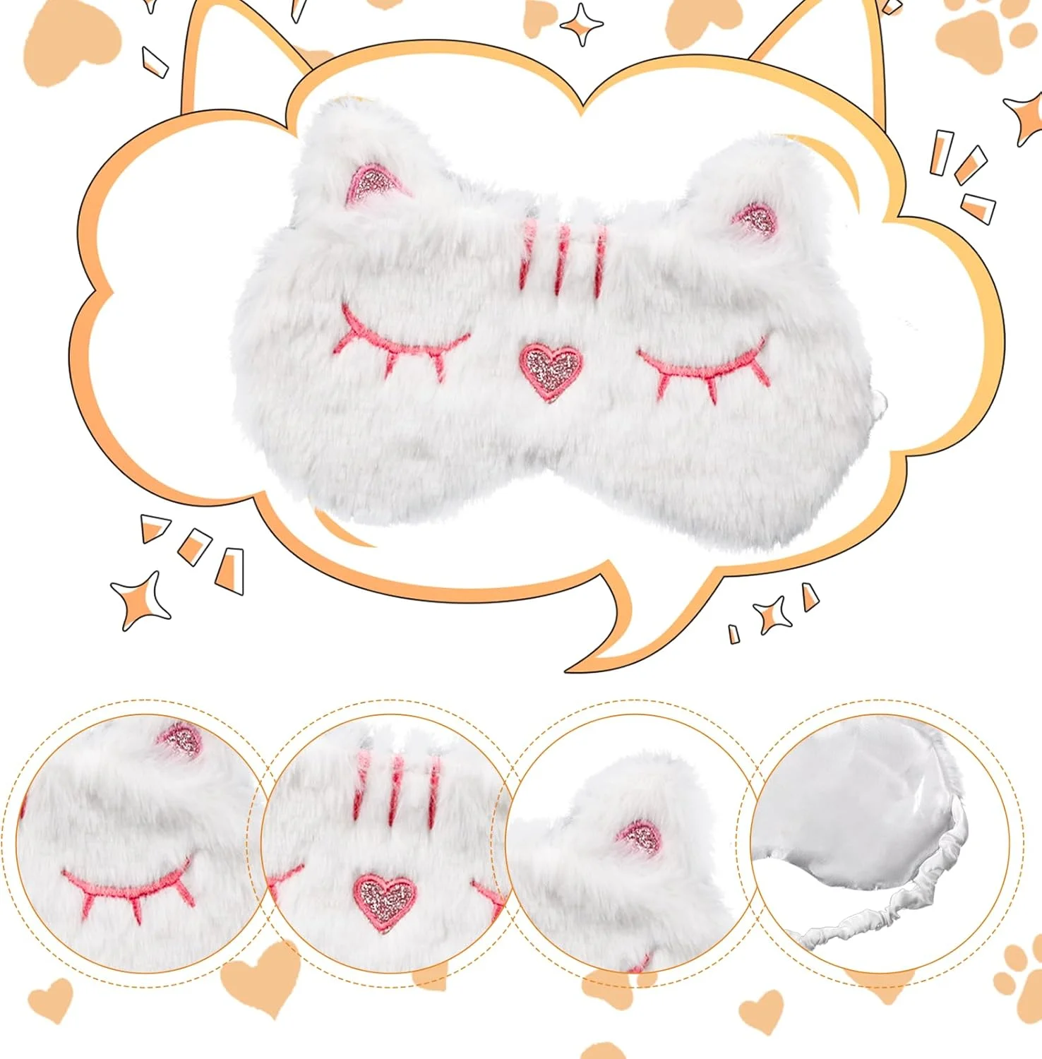 کالیون ماسک خواب کودکانه، 3 عدد ماسک چشم خواب طرح حیوانات بامزه، ماسک صورت پولیشی، ماسک چشم خواب مسافرتی، کمک به خواب، ماسک چشم قابل تنظیم، کشسان، نرم و راحت، ماسک چشم خواب