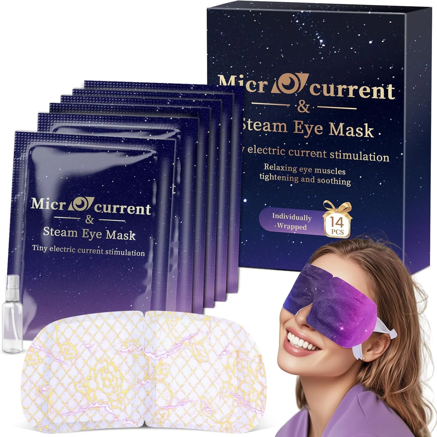 14 بسته ماسک چشم گرمایشی میکروکارنت برای خشکی چشم، ماسک چشم بخار خواب یکبار مصرف خود گرم شونده برای کمپرس گرم رفع سیاهی دور چشم پف خستگی ملزومات سفر هدیه برای زنان مردان