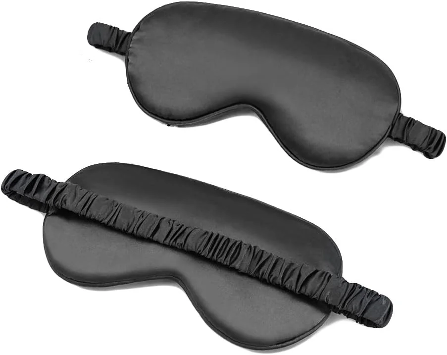 چشم بند خواب ابریشم توت AUGEN، فوق العاده نرم و لطیف (مشکی) (1)