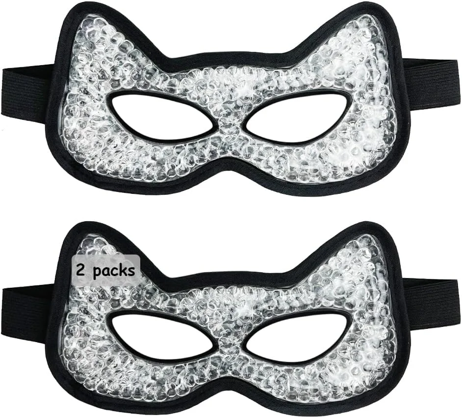 ماسک چشم خنک کننده، ماسک ژلی استفاده گرم و سرد، ماسک سرد برای پف چشم، خشکی چشم، سردرد، میگرن، سینوزیت، حلقه های تیره (2 آبی)