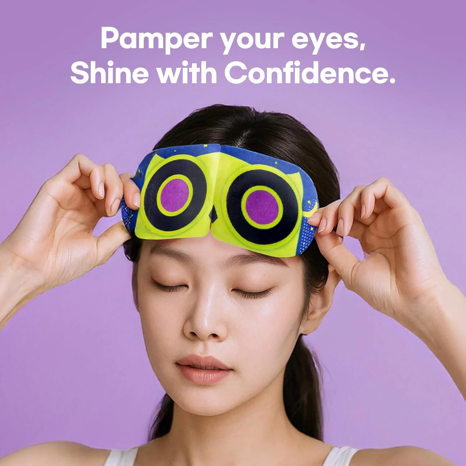 ماسک چشم بخاردار نیرومند بنفش گوریل برای خشکی چشم، کمپرس چشم خود گرم شونده برای رفع استرس، ماسک چشم خواب یکبار مصرف برای آرامش، هدیه برای مسافرت، خانه، دفتر کار، 24 عددی، بدون عطر