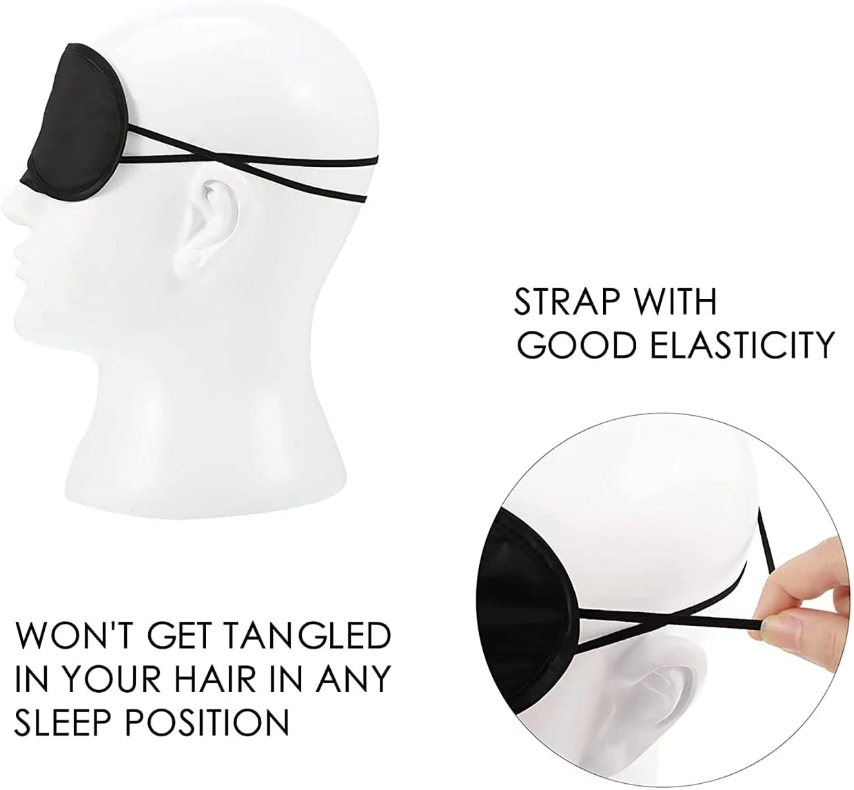 ماسک خواب، ماسک چشم برای خواب، بسته 10 عددی ماسک چشم طبیعی 100% واقعی با بند قابل تنظیم، محافظت از چشم در برابر نور برای مسافرت یوگا (سفید)