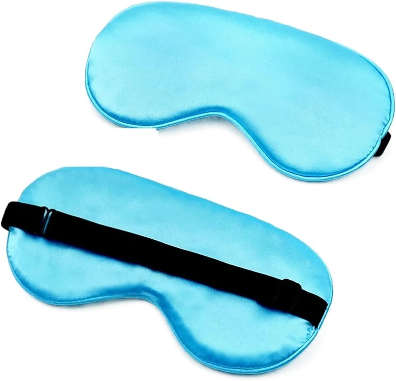WANAM Eye Mask Silk Sleep Eye Mask Padded Shade Eye Cover Patch Sleeping Mask Blindfolds Travel Relax Rest Women Men (Color : Sky blue)