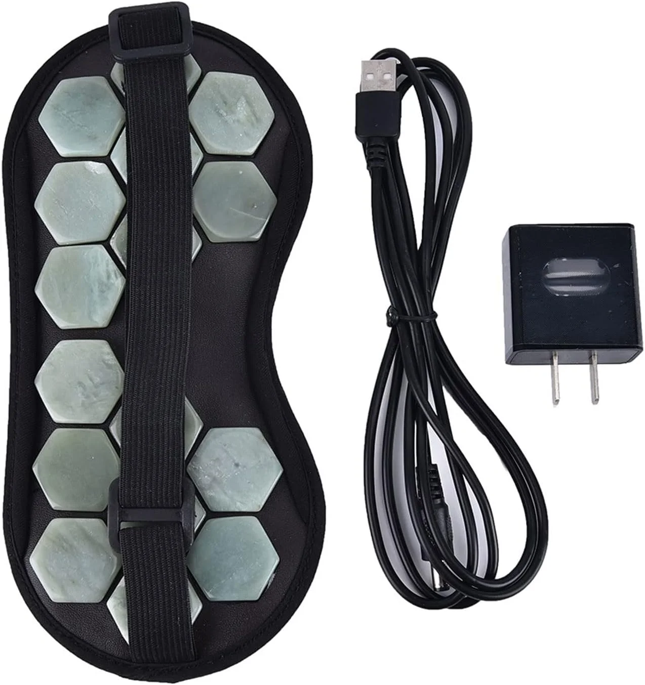 ماسک چشم گرمایی ژرمانیوم، ماسک چشم الکتریکی حرارتی برای مراقبت از چشم، مناسب سفر، ماسک خواب صورت چند منظوره (آبی تیره)