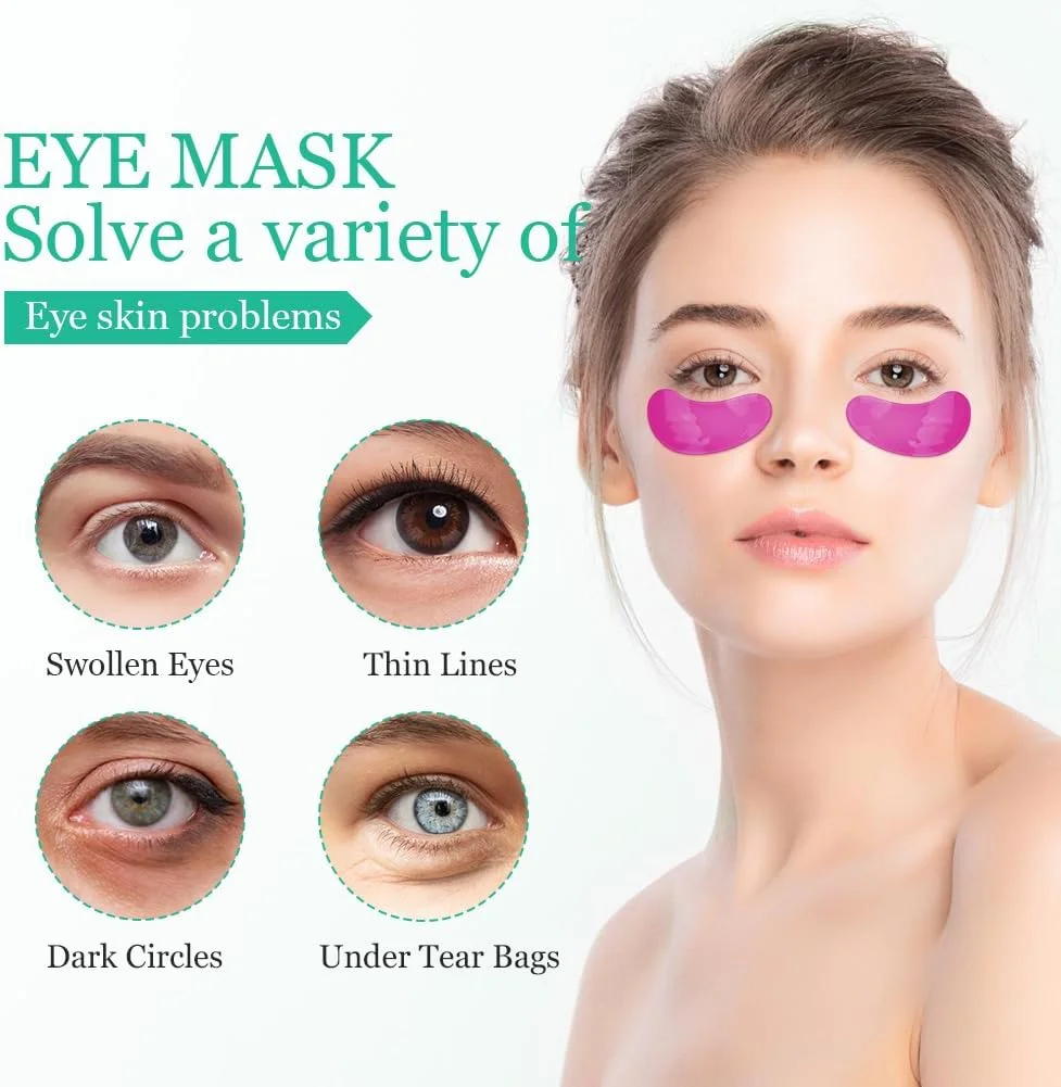 پدهای دور چشم LOPHE، 30 جفت، پچ های چشم، خنک کننده و طراوت بخش، پدهای چشم برای رفع تیرگی دور چشم، مرطوب کننده، کاهش چین و چروک، پدهای چشم مخلوط، ست A