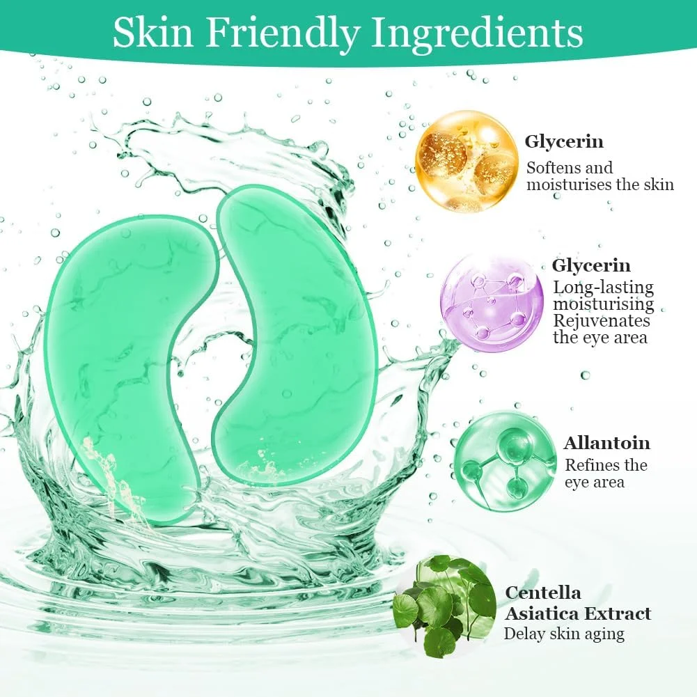 پدهای دور چشم LOPHE، 30 جفت، پچ های چشم، خنک کننده و طراوت بخش، پدهای چشم برای رفع تیرگی دور چشم، مرطوب کننده، کاهش چین و چروک، پدهای چشم مخلوط، ست A