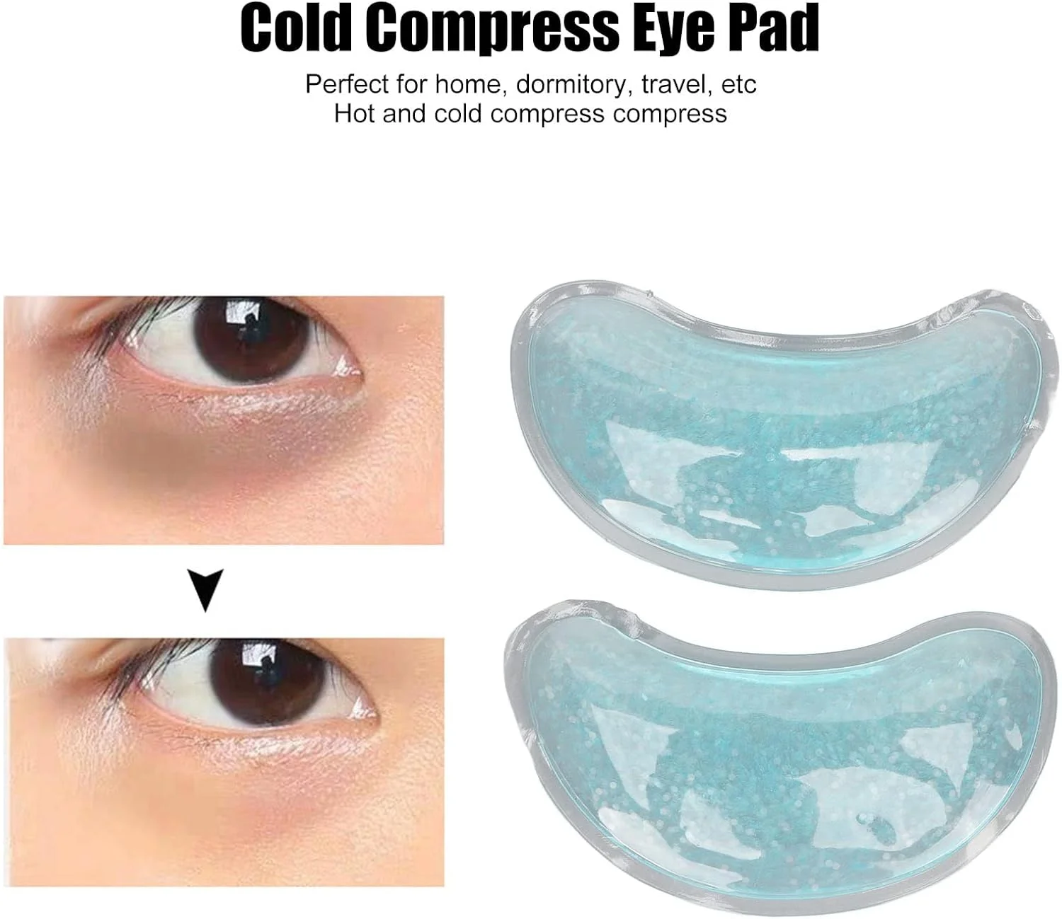 پد ژلی خنک کننده چشم Asixxsix، پدهای چشمی خنک کننده قابل استفاده مجدد، کمپرس گرم و سرد ضد نشت، نرم و سازگار با پوست، پدهای زیر چشم برای سیاهی و پف کردگی، آرامش بخش چشم