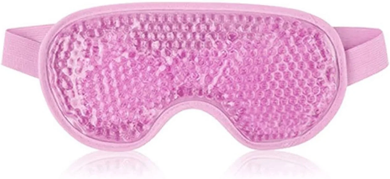 ماسک چشم ژلی، کمپرس سرد و گرم، پد تسکین دهنده برای چشم های خسته (صورتی)