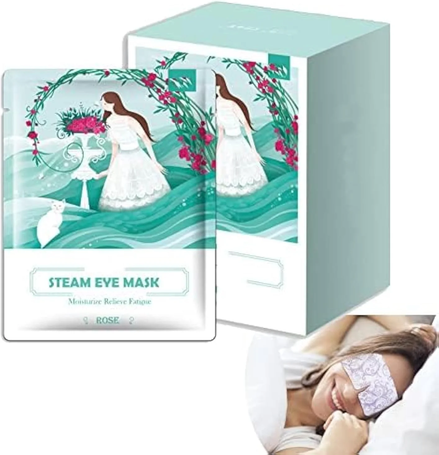 اکسفوره، ماسک چشم بخار، بسته 10 عددی، ماسک اسپا بخار گرم چشم، ماسک یکبار مصرف تسکین دهنده سردرد و خشکی چشم برای سیاهی و پف زیر چشم (رز)