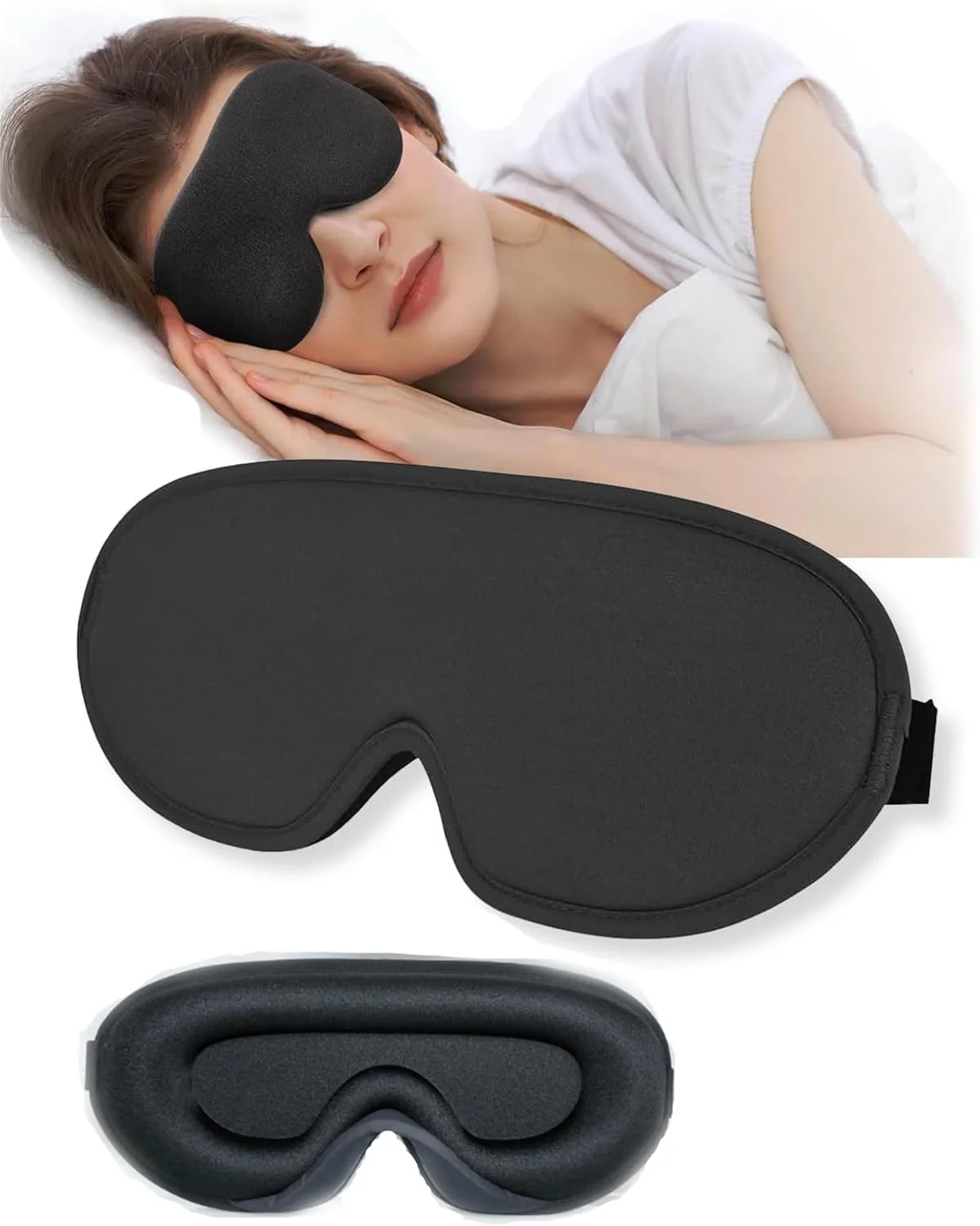 ماسک چشم برای خواب راحت و جلوگیری از نور، ماسک چشم تنفسی، ماسک چشم پزشکی، بند قابل تنظیم، سازگار با پوست، ابریشمی، فوق العاده نرم