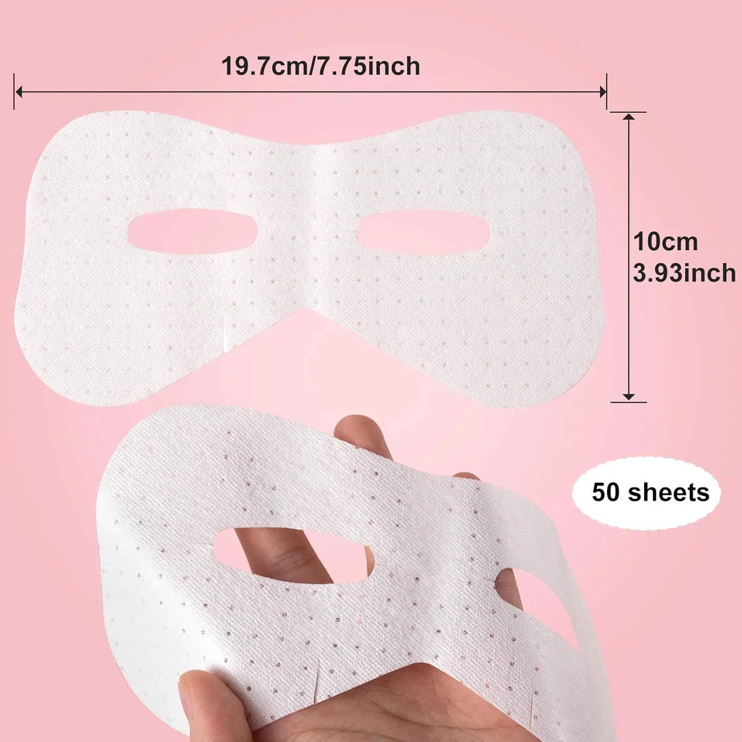 پد ماسک چشم یکبار مصرف جوز واندرفول، 50 عددی، پد های مراقبت از چشم غیر بافته، پد های پنبه ای اسپا برای صورت، ورقه های زیبایی ماسک چشم شفاف DIY برای آرایش (مدل B)