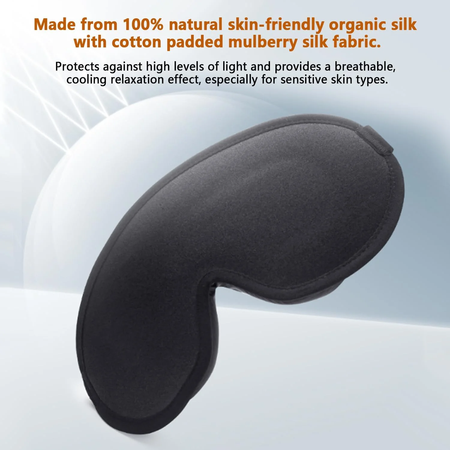ماسک چشم برای خواب راحت و جلوگیری از نور، ماسک چشم تنفسی، ماسک چشم پزشکی، بند قابل تنظیم، سازگار با پوست، ابریشمی، فوق العاده نرم