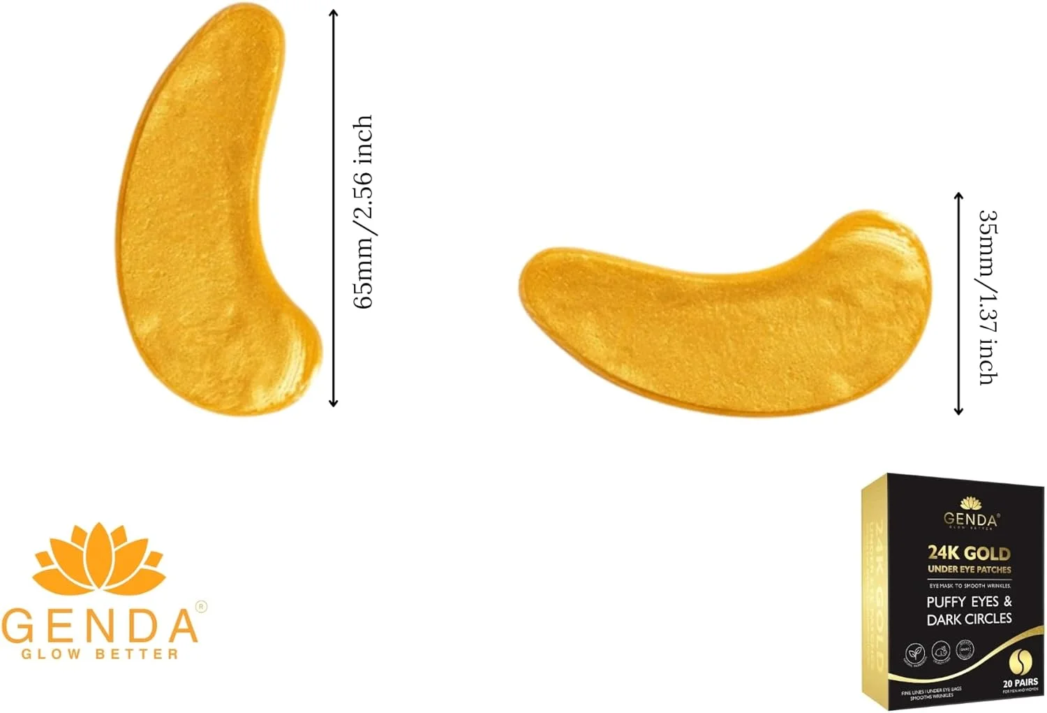 پدهای دور چشم GENDA، بسته 40 عددی (20 جفت)