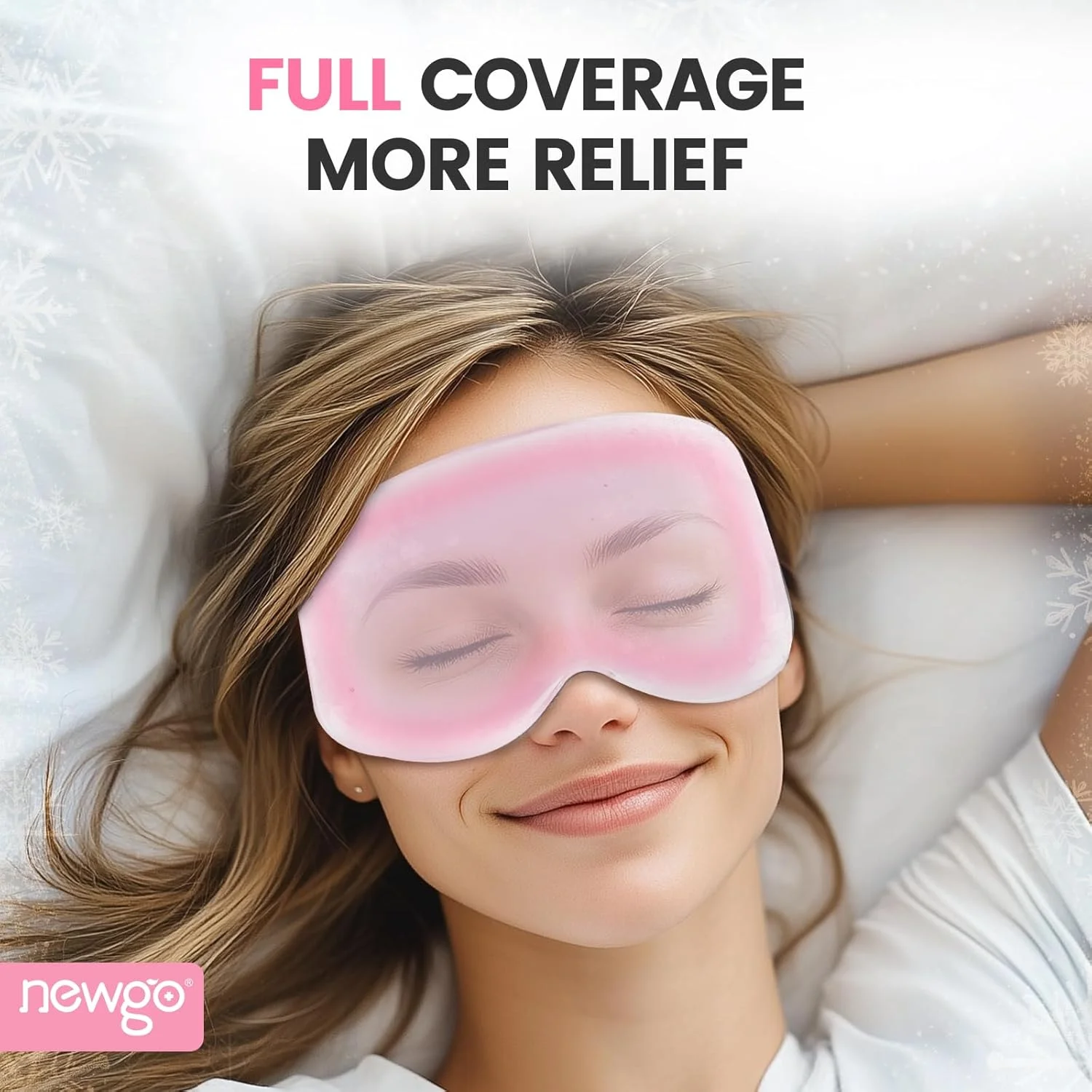 ماسک چشم ژلی خنک کننده نیوگو، ماسک چشم سرد نرم سه بعدی، کمپرس یخ چشم با فشار صفر، درمان گرم و سرد، ماسک خواب مسدود کننده نور برای پف، سیاهی دور چشم، خشکی چشم، سردرد و رفع استرس - صورتی