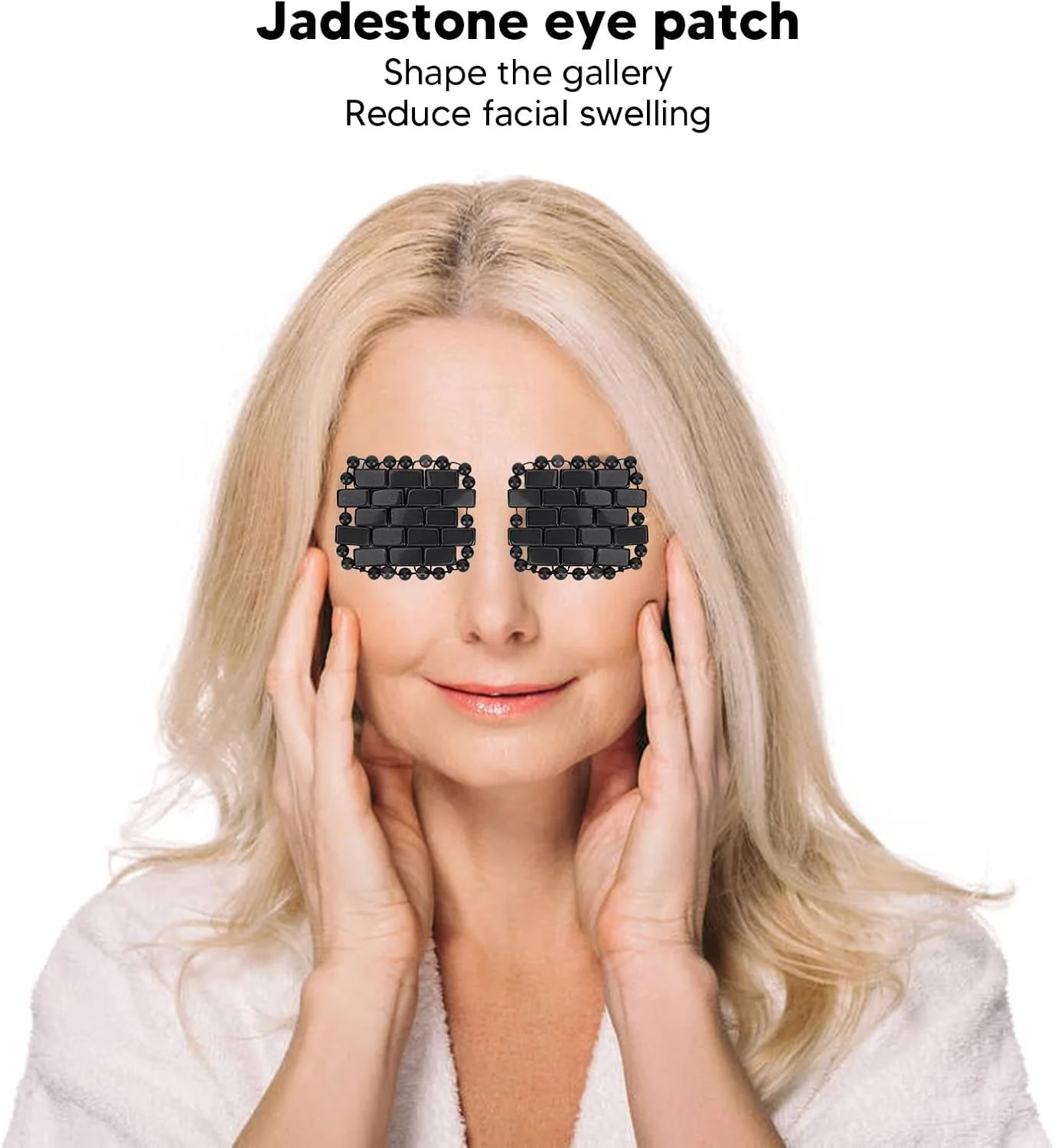 ماسک چشم یشم کوارتز Yinhing، پد کوچک خنک کننده چشم یشمی، ماسک چشم سنگی کریستالی برای صورت، ماسک خواب یشمی خنک کننده و تسکین دهنده