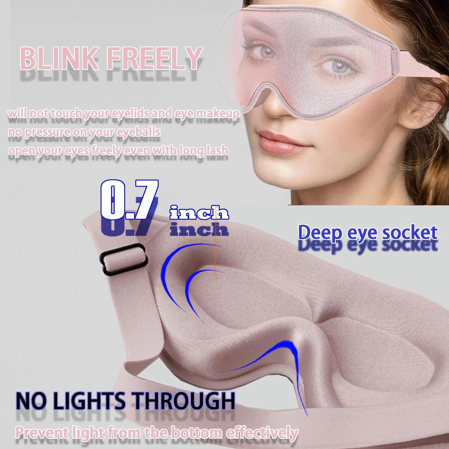 ماسک چشم برای اکستنشن مژه، ماسک خواب برای اکستنشن مژه زنانه، ماسک خواب اکستنشن مژه برای مسافرت، یوگا، چرت زدن، ماسک چشم سه بعدی 100% مسدود کننده نور برای خواب