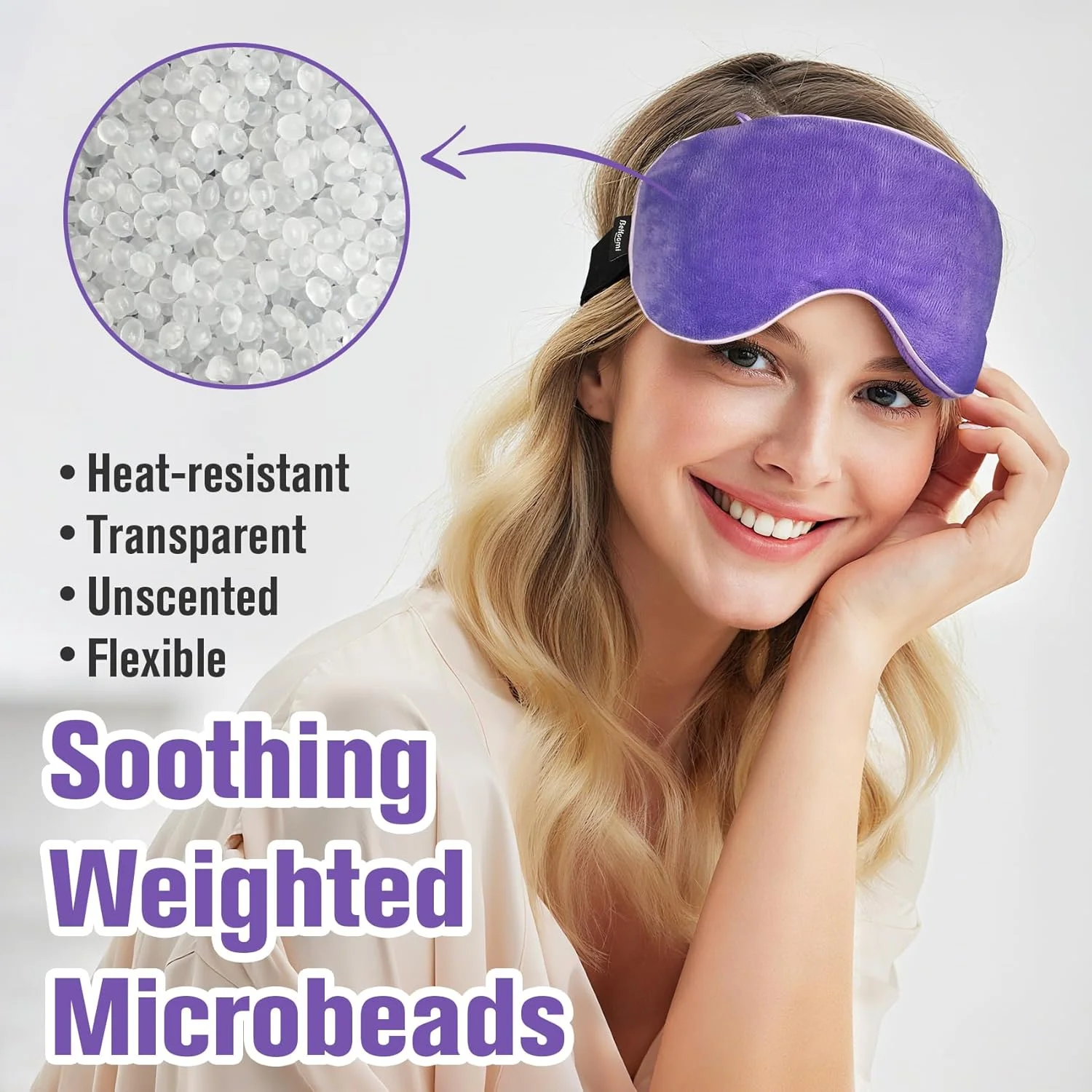 ماسک چشم گرمایشی کمپرس گرم برای چشم، ماسک چشم وزنی آرامش بخش برای خواب، پد گرم کننده مرطوب مایکروویو کمپرس گرم برای آرامش چشم، ماسک خواب قابل استفاده مجدد برای خانه، دفتر (بنفش)