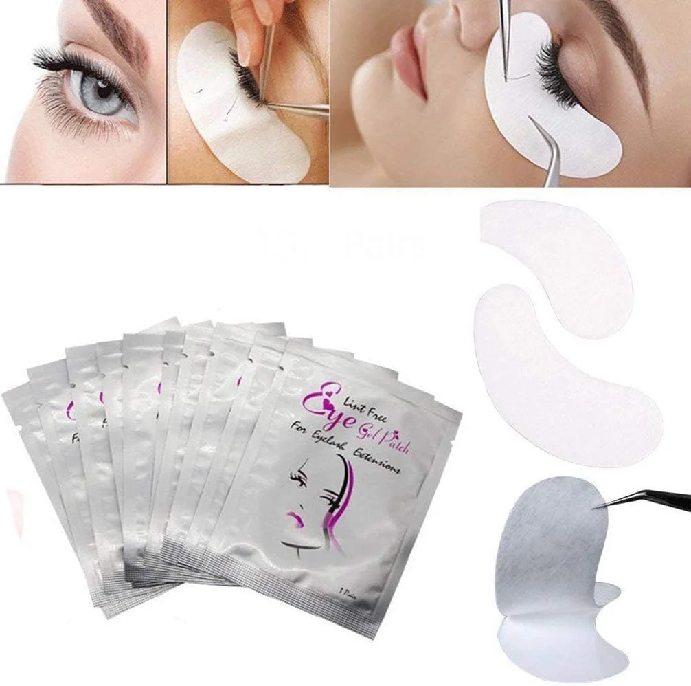 پدهای ژلی زیر چشم 100 جفتی برای اکستنشن مژه، بدون پرز، پد چشم برای سالن های حرفه ای و اکستنشن مژه شخصی، درمان های صورت (100 جفت)