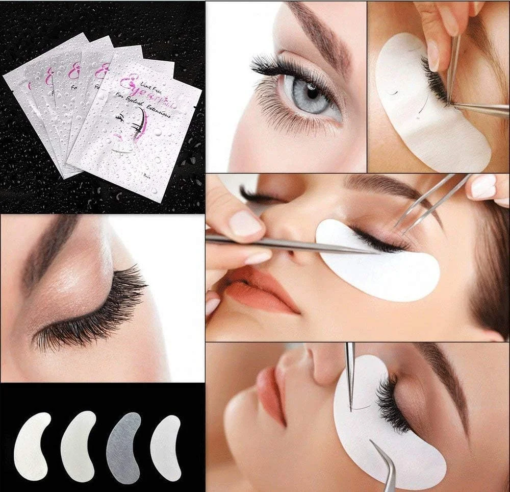 پدهای ژلی زیر چشم 100 جفتی برای اکستنشن مژه، بدون پرز، پد چشم برای سالن های حرفه ای و اکستنشن مژه شخصی، درمان های صورت (100 جفت)