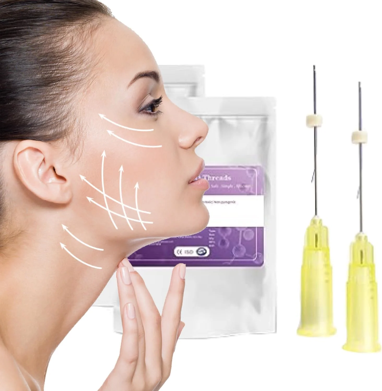 نخ های PDO تک چشمی - نخ های PDO برای لیفت چشم، نوک گرد، گیج 30G25mm، 50 عدد