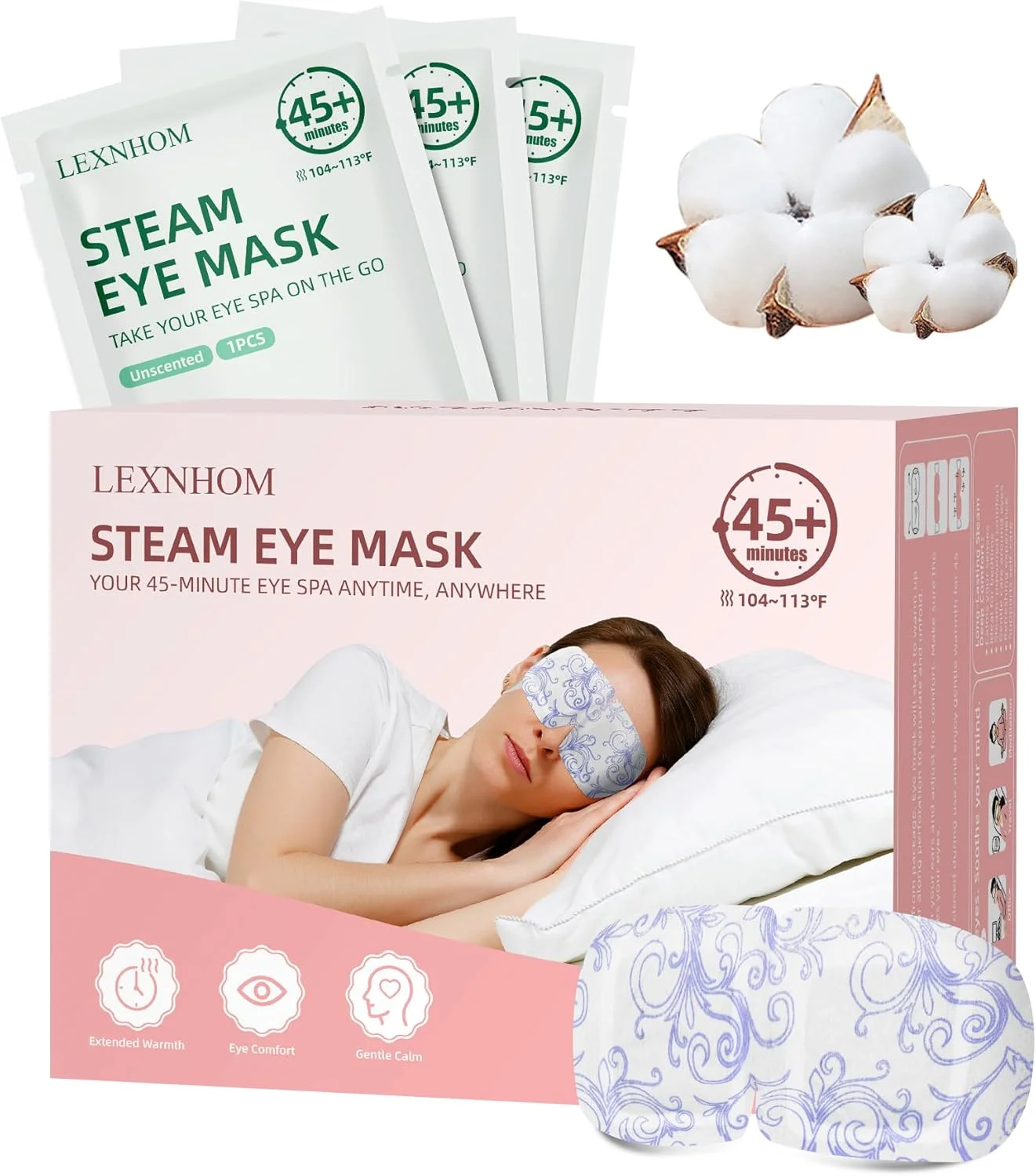 ماسک چشم گرمایشی بزرگ برای خشکی چشم بدون عطر 24 عددی، ماسک بخار چشم یکبار مصرف برای سیاهی دور چشم و پف کردگی برای خواب، مسافرت و محل کار، بهترین هدیه برای زنان و عزیزان