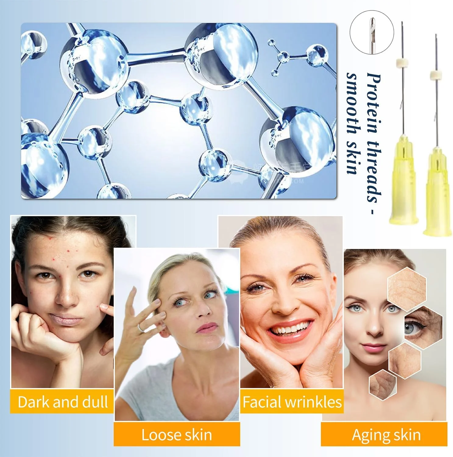 نخ های PDO تک چشمی - نخ های PDO برای لیفت چشم، نوک گرد، گیج 30G25mm، 50 عدد