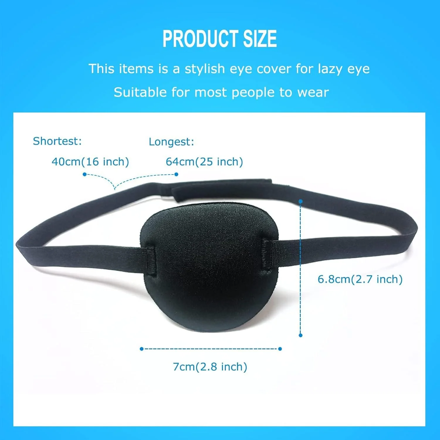 چشم بند برای بزرگسالان و کودکان، 2 عدد چشم بند سه بعدی برای چشم چپ و راست، چشم بند مشکی با سگک قابل تنظیم، چشم بند دزد دریایی نرم و راحت، ماسک چشم دزد دریایی