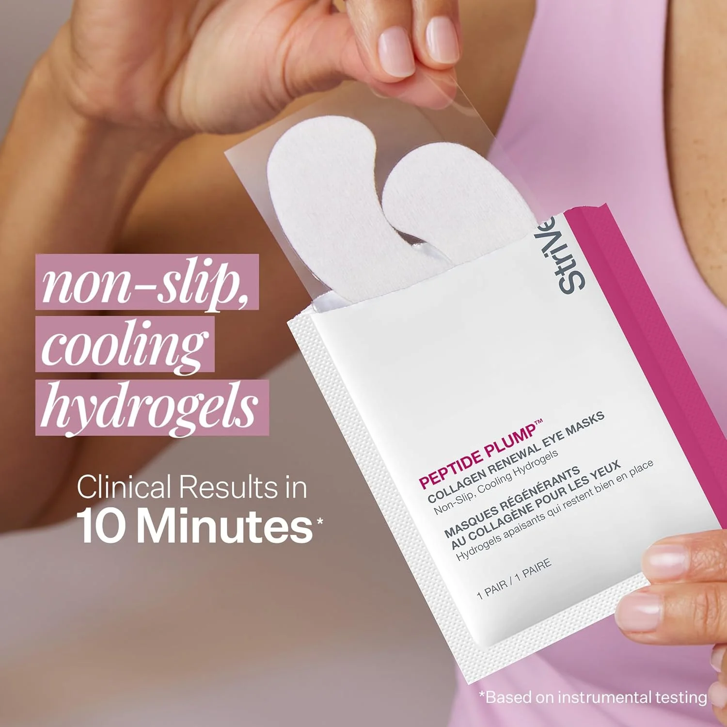 ماسک دور چشم احیا کننده و صاف کننده کلاژن پپتیدی StriVectin، 6 جفت ماسک چشم