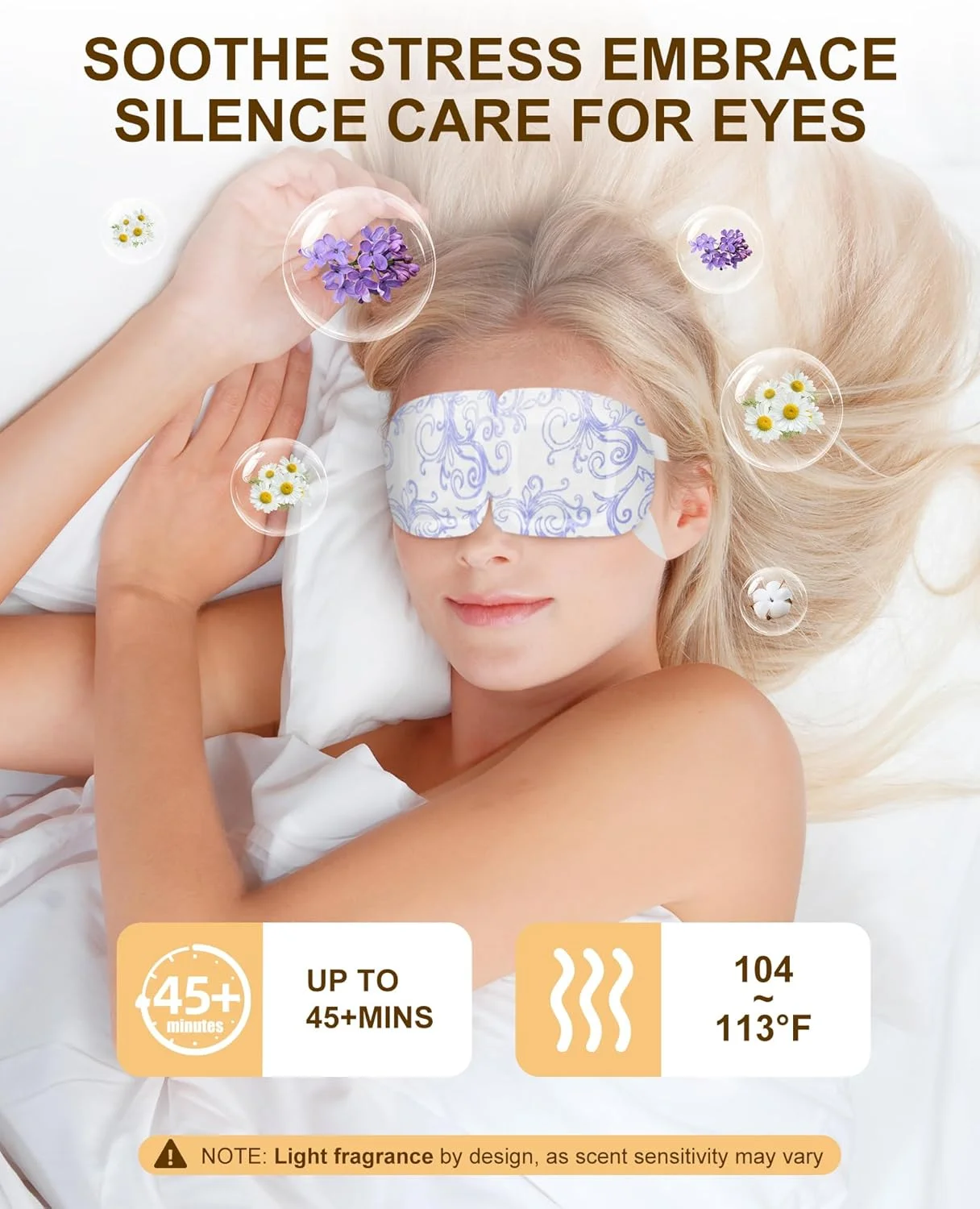 ماسک چشم گرمایشی بزرگ یکبار مصرف بابونه 24 عددی، ماسک چشم خود گرم شونده برای خشکی چشم، سیاهی دور چشم و پف کردگی برای خواب، مسافرت و محل کار، بهترین هدیه برای زنان و عزیزان