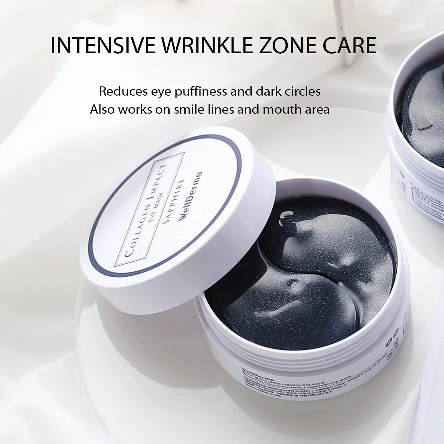 ماسک دور چشم کلاژن ولدرما با عصاره یاقوت کبود - 60 عدد پد هیدروژلی مرطوب کننده حاوی کلاژن هیدرولیز شده، پد زیر چشم برای تیرگی، چروک، خشکی و کدری پوست