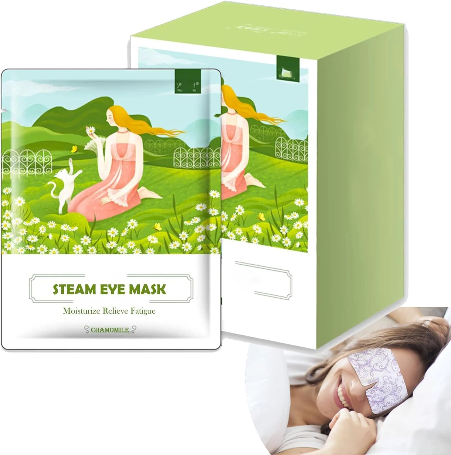 ماسک چشم بخار، بسته 10 عددی ماسک اسپا چشم بخار گرم، ماسک چشم برای سیاهی و پف زیر چشم، تسکین دهنده یکبار مصرف سردرد، خشکی چشم، تسکین استرس، رفع خستگی چشم ماسک چشم بخار (بابونه)