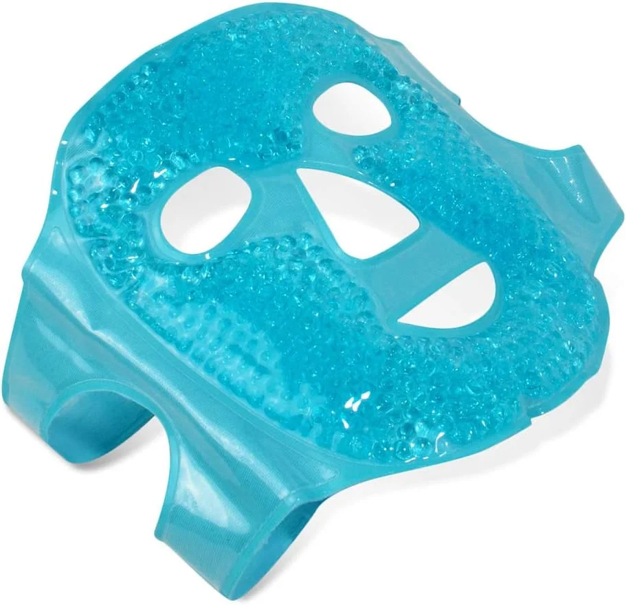 ماسک ژلی سرد و گرم صورت و چشم TEEROVA - کاهش پف، حلقه های تیره، کیسه های زیر چشم، میگرن، تسکین استرس - کمپرس بسته مهره ژلی درمان گرما و یخ - فشار سینوسی، آکنه، سردرد، آرامش