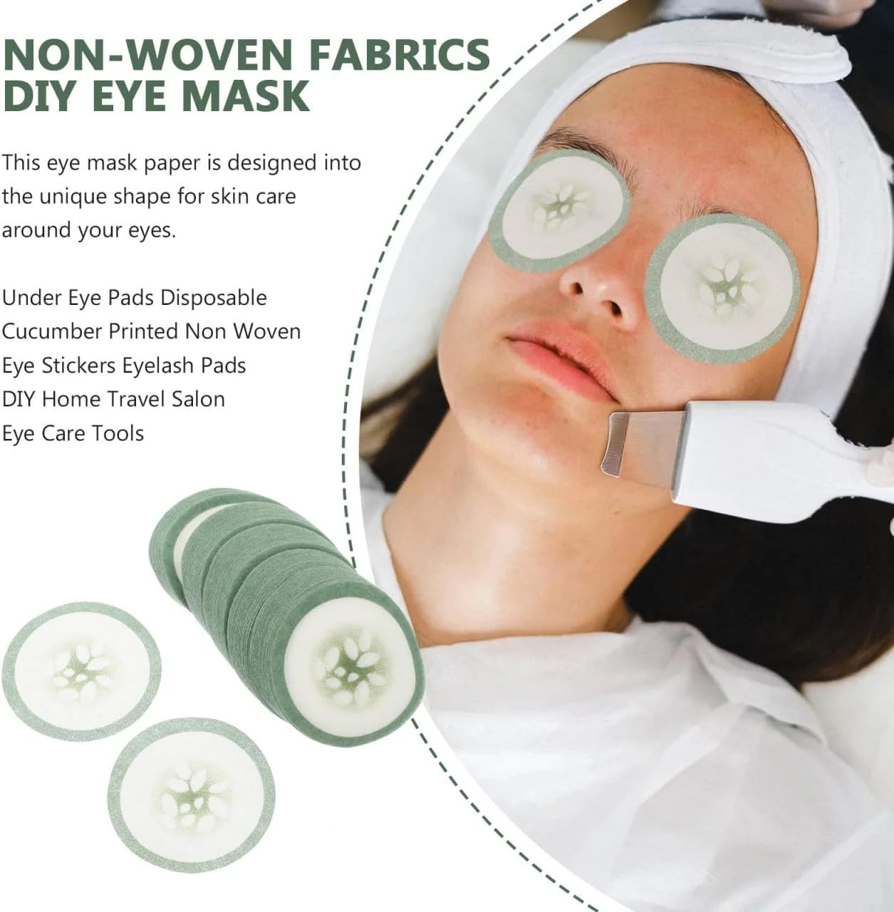 پدهای ماسک چشم خیار COHEALI، 100 عددی، ماسک های یکبار مصرف مراقبت از پوست چشم، پدهای غیر بافته شده، کاغذهای چشمی خانگی