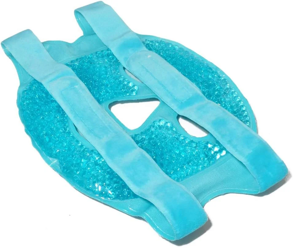 ماسک ژلی سرد و گرم صورت و چشم TEEROVA - کاهش پف، حلقه های تیره، کیسه های زیر چشم، میگرن، تسکین استرس - کمپرس بسته مهره ژلی درمان گرما و یخ - فشار سینوسی، آکنه، سردرد، آرامش