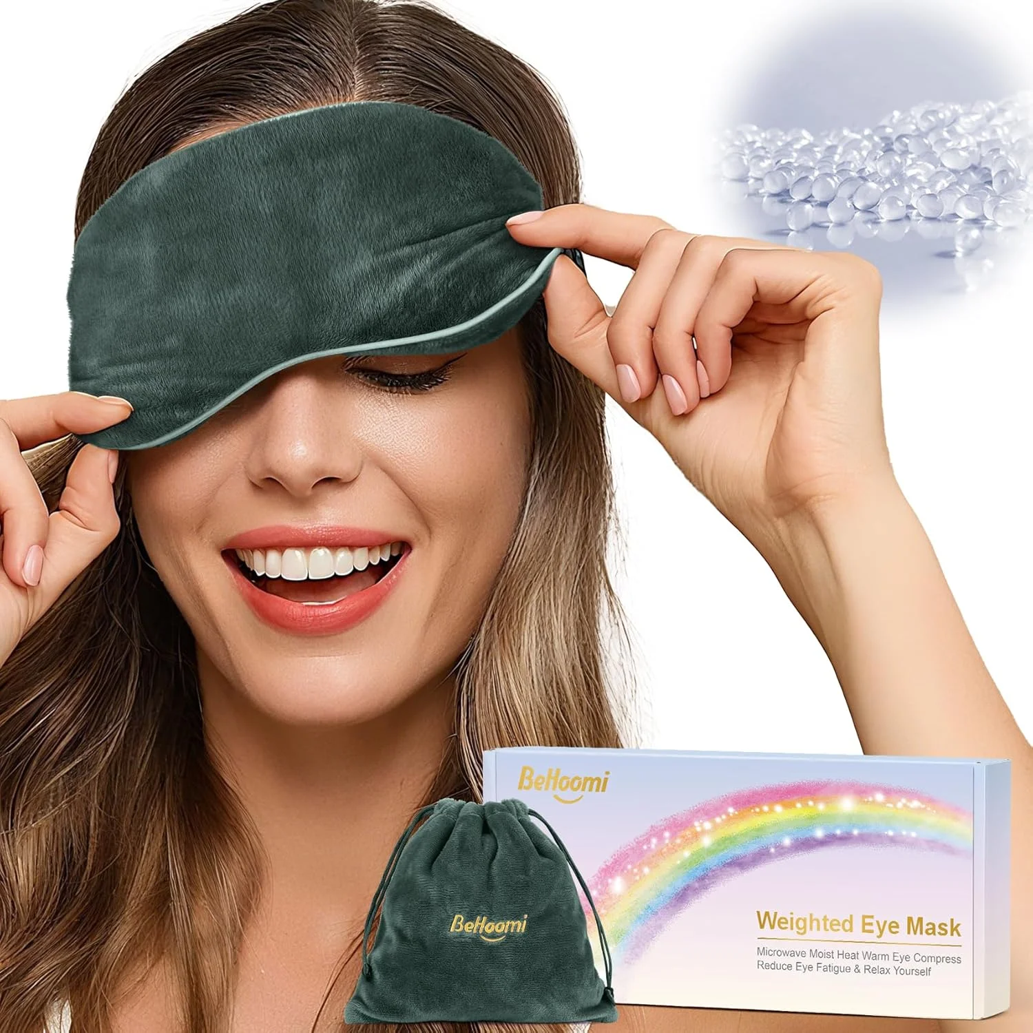 ماسک چشم گرمایشی با کمپرس گرم برای چشم، ماسک چشم وزنی آرامش بخش برای خواب، پد گرم کننده مرطوب مایکروویو کمپرس گرم برای آرامش چشم، ماسک خواب قابل استفاده مجدد برای خانه، دفتر (خاکستری)