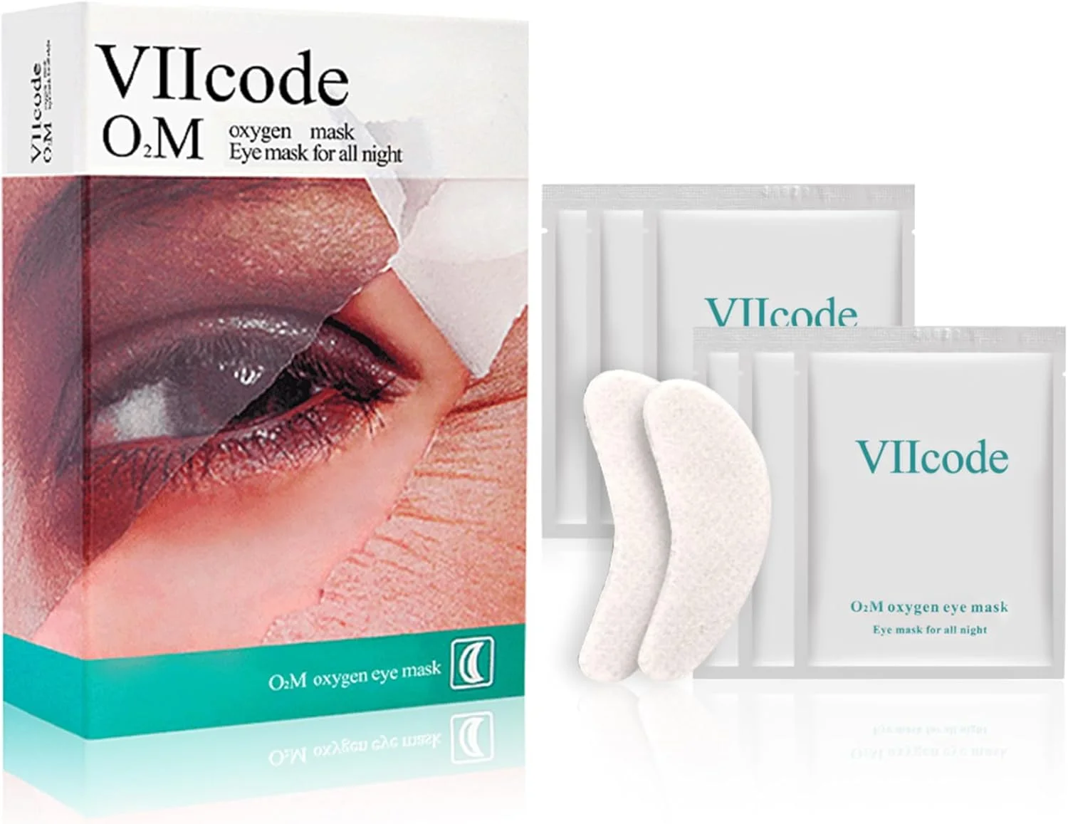 ماسک چشم اکسیژن O2M، مراقبت پوستی سفارشی برای کاهش سیاهی دور چشم، پف و چین و چروک، پد و ورق ژل ضد پیری چشم، 6 جفت در جعبه