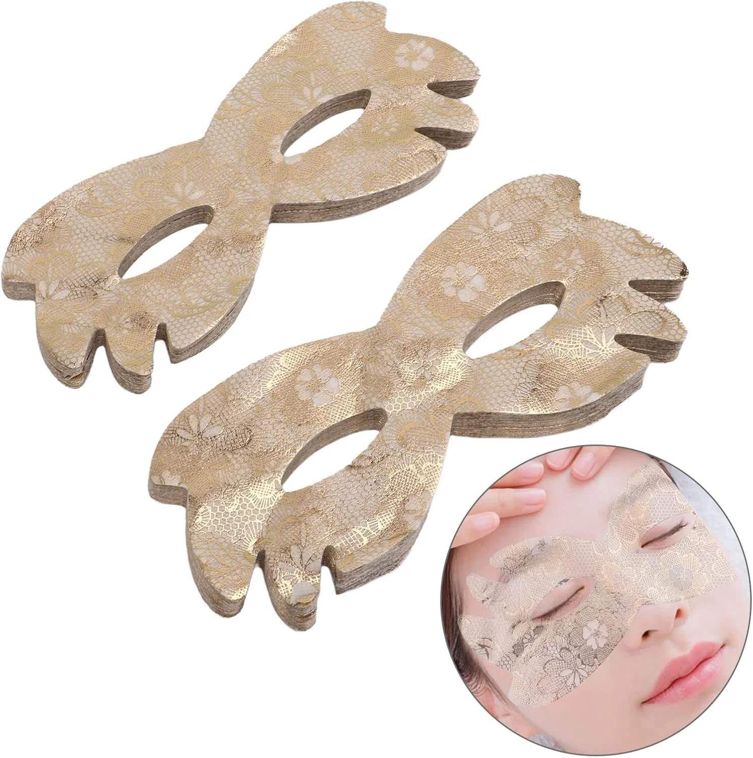 ماسک کاغذی مرطوب کننده چشم طلایی، ماسک کاغذی مرطوب کننده چشم ابریشم طلایی گلدار برای دور چشم