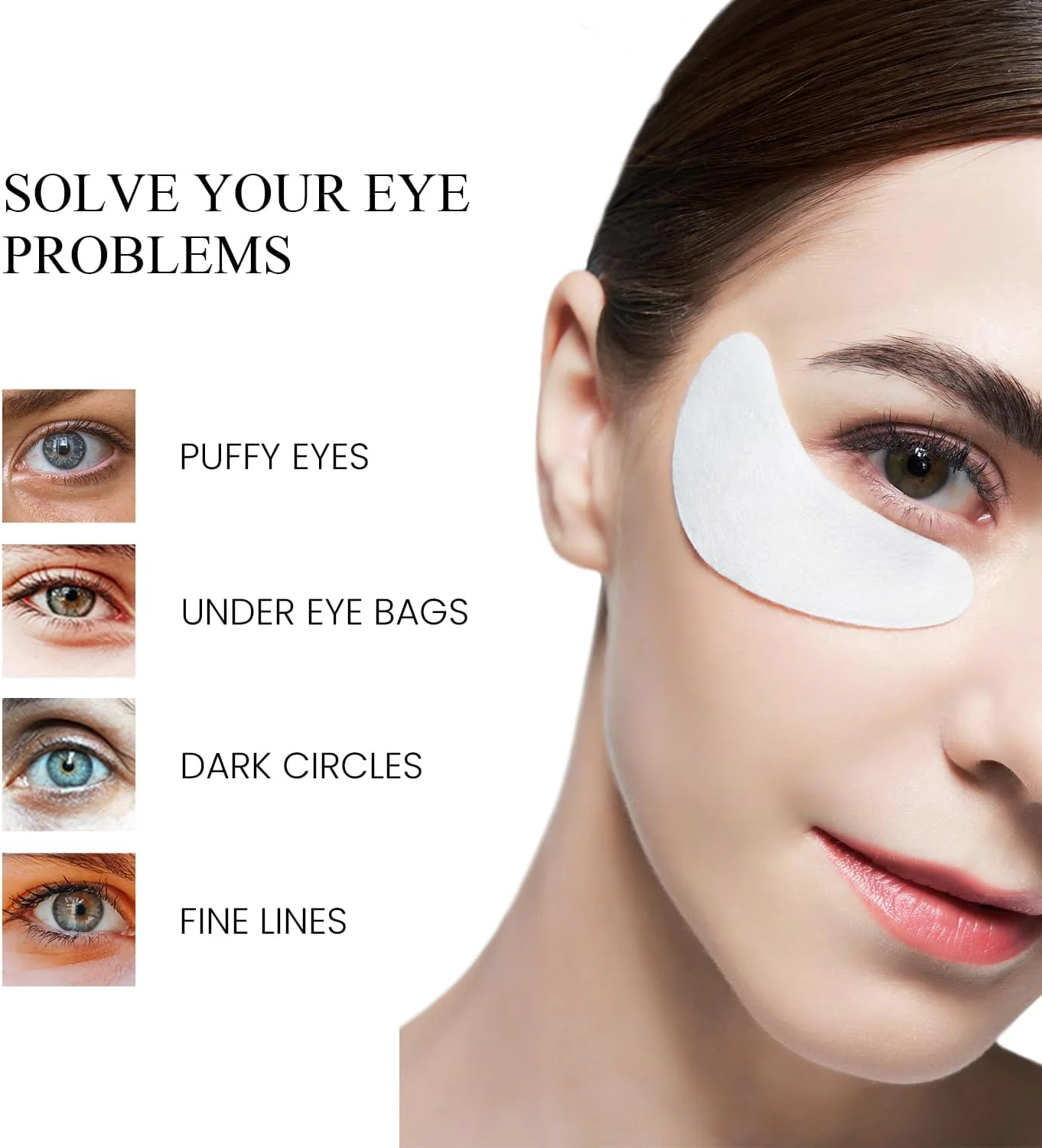 ماسک چشم اکسیژن O2M، مراقبت پوستی سفارشی برای کاهش سیاهی دور چشم، پف و چین و چروک، پد و ورق ژل ضد پیری چشم، 6 جفت در جعبه