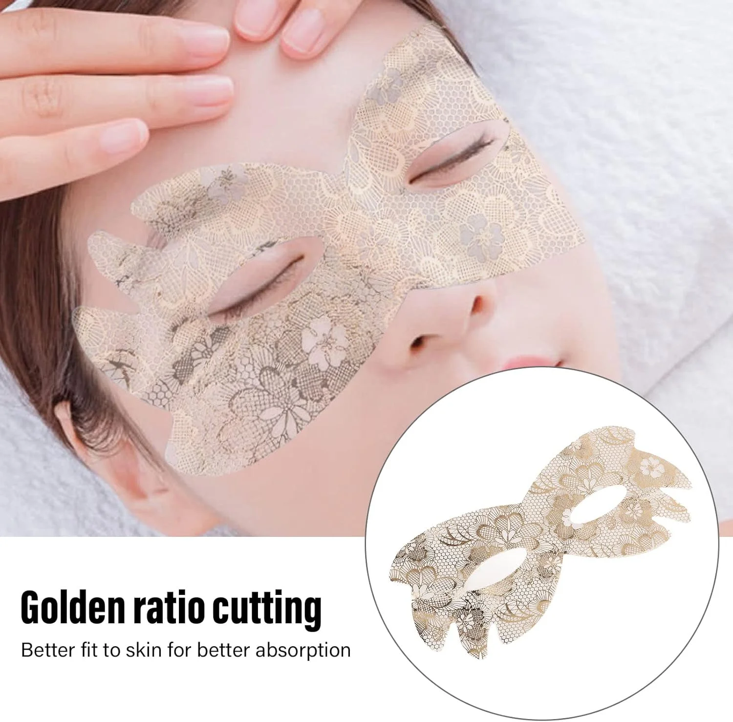 ماسک کاغذی مرطوب کننده چشم طلایی، ماسک کاغذی مرطوب کننده چشم ابریشم طلایی گلدار برای دور چشم