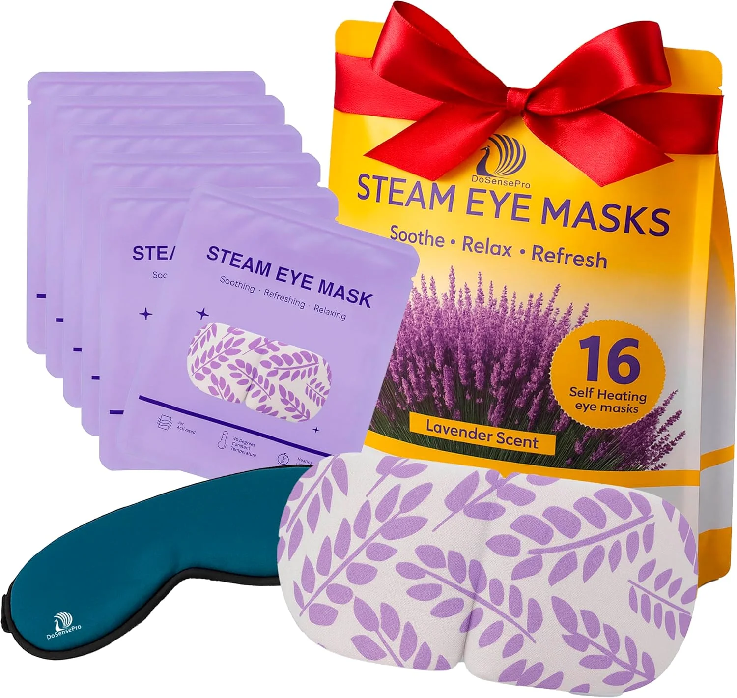 ماسک چشم بخار - بسته 16 عددی اسطوخودوس، کمپرس گرم خود گرم شونده برای خشکی چشم، تسکین پف چشم، مراقبت از قرنیه و آرامش - پدهای چشمی گرم کننده تسکین دهنده و راحت