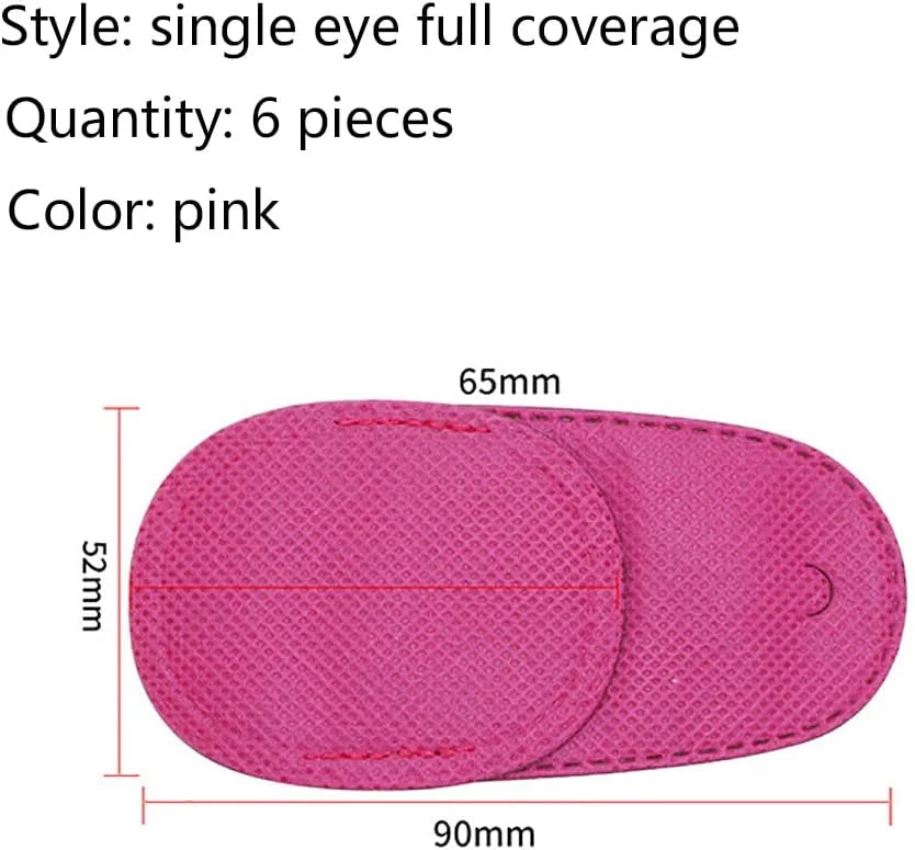 چشم بند طبی کودکانه، مناسب برای هر دو چشم (راست و چپ)، سازگار با پوست، بدون ایجاد خط و خش روی عینک، مناسب برای آمبلیوپی، استرابیسم و بعد از عمل جراحی، پوشش کامل 9x5 سانتی متر (صورتی)، 6 عددی
