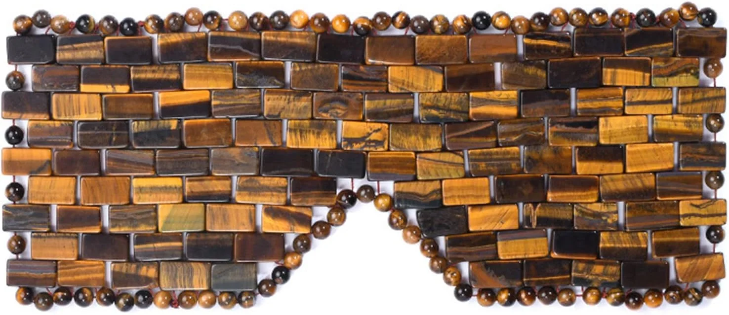 ماسک چشم یشم Ideayard، ماسک خواب یشم خنک کننده چشم ببر، 100% طبیعی، ماسک چشم سنگ آرامش بخش