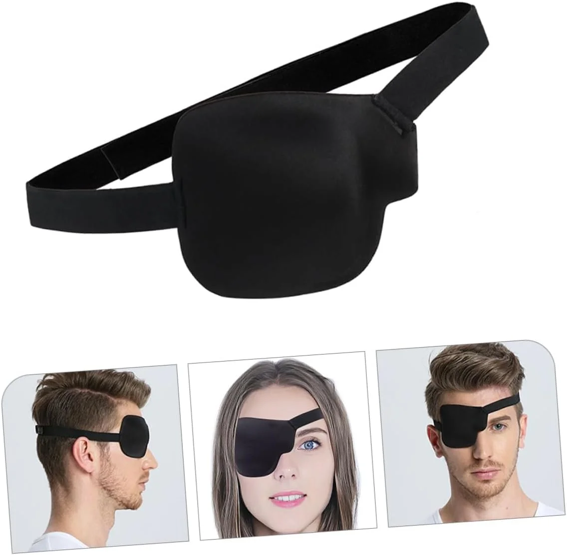 FRCOLOR 3 عدد ماسک تک چشمی قابل تنظیم برای پد چشم اصلاحی برای آمبلیوپی استرابیسم، طراحی راحت، پوشش چشم بند برای درمان تنبلی چشم