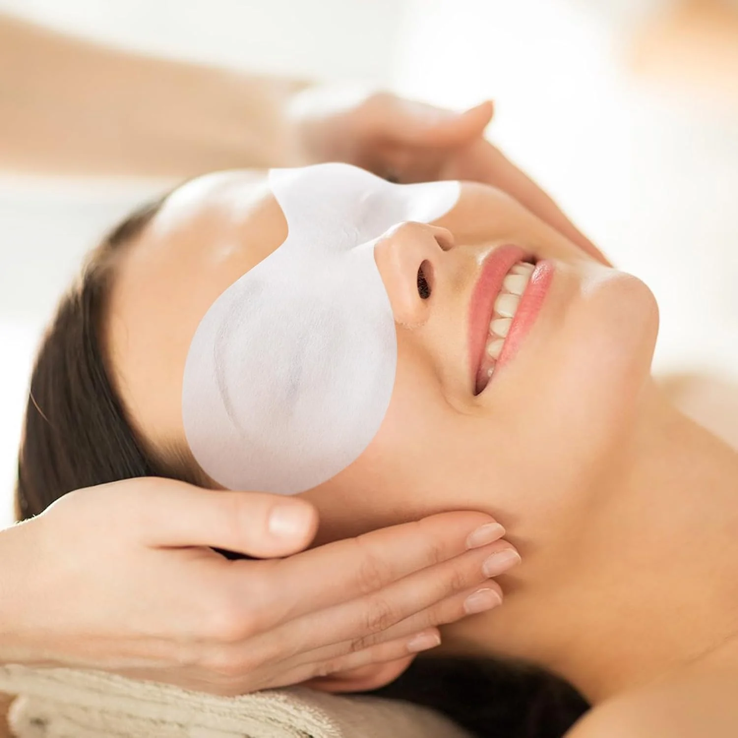 ۵۰ عدد ماسک چشم یکبار مصرف، پوشش چشم صورت از جنس پنبه و نبافته، ورقه‌های شفاف کاغذ آرایشی اسپا برای حفظ رطوبت پوست