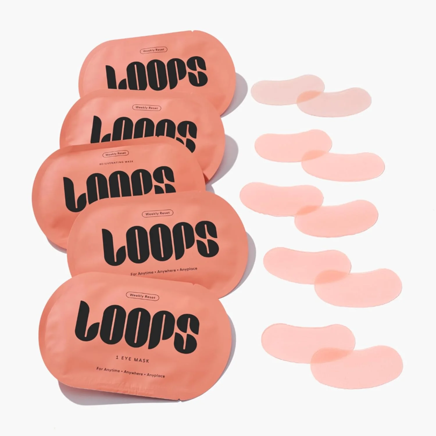 LOOPS WEEKLY RESET - کیت ماسک چشم هیدروژل احیا کننده - روشن کننده، آبرسان، مغذی و کمک به کاهش چین و چروک برای چشم های شاداب - کاهش علائم پف کردگی - برای پوستی با ظاهر ارتجاعی - 5 عدد