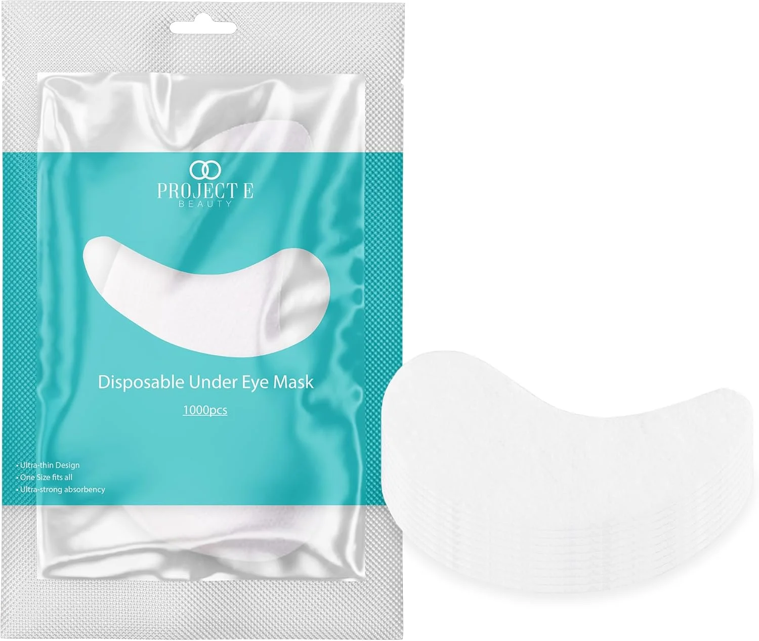 پد ماسک چشم غیر بافته یکبار مصرف 1000 عددی Project E Beauty | ماسک مراقبت از چشم پنبه ای | برای استفاده در سالن های مراقبت از پوست و اسپا | پد صورت آرایشی برای تونر، سرم یا لوسیون (1000، ناحیه چشم)