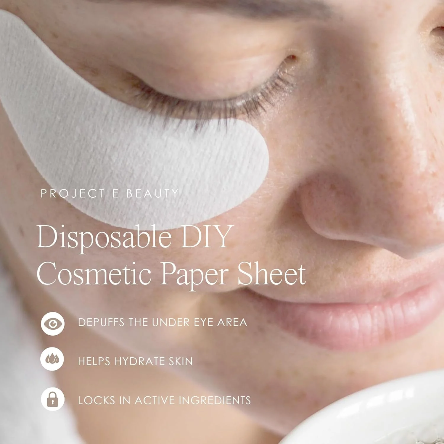 پد ماسک چشم غیر بافته یکبار مصرف 1000 عددی Project E Beauty | ماسک مراقبت از چشم پنبه ای | برای استفاده در سالن های مراقبت از پوست و اسپا | پد صورت آرایشی برای تونر، سرم یا لوسیون (1000، ناحیه چشم)