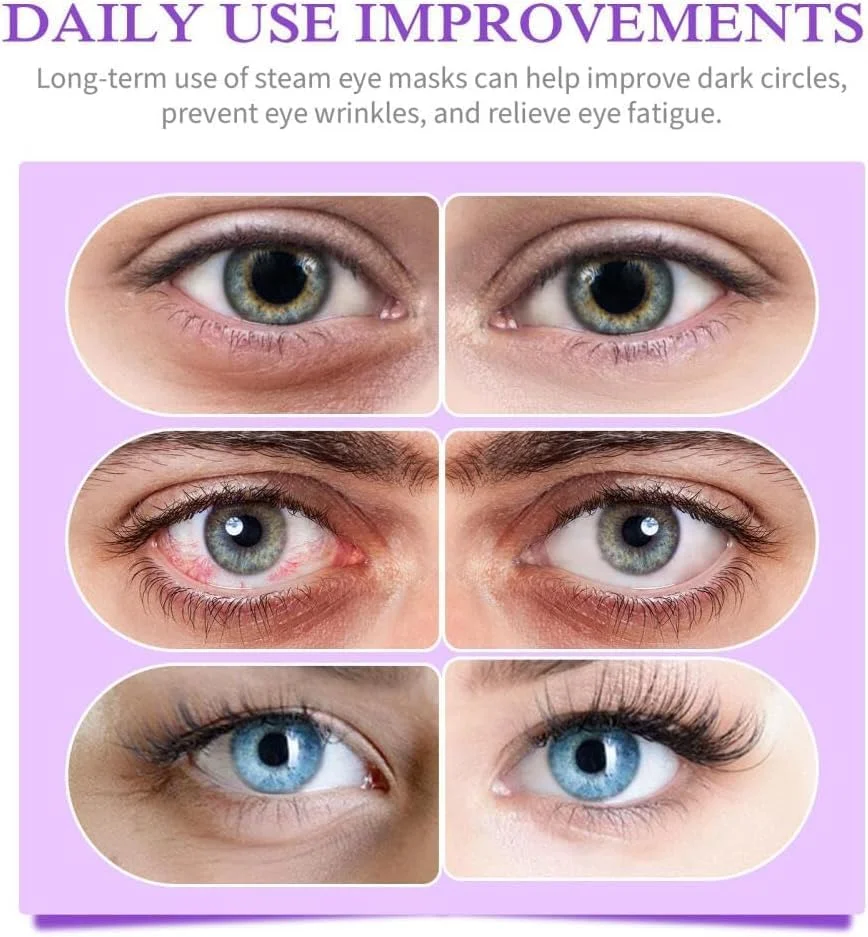 ماسک چشم بخار اسطوخودوس - 12 عدد، کمپرس گرم کننده خودکار چشم برای آرامش، بهبود خواب و تسکین خستگی چشم، درمان با حرارت مرطوب برای سیاهی دور چشم و چین و چروک، مناسب برای مسافرت
