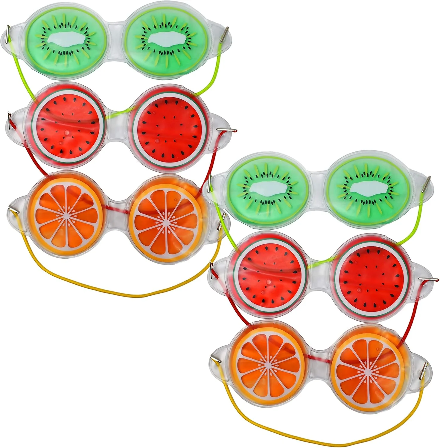 مجموعه 6 عددی ماسک چشم ژلی با طرح میوه - ماسک صورت گرم/سرد - تسکین دهنده خستگی، پف و خشکی چشم! (6 عدد)