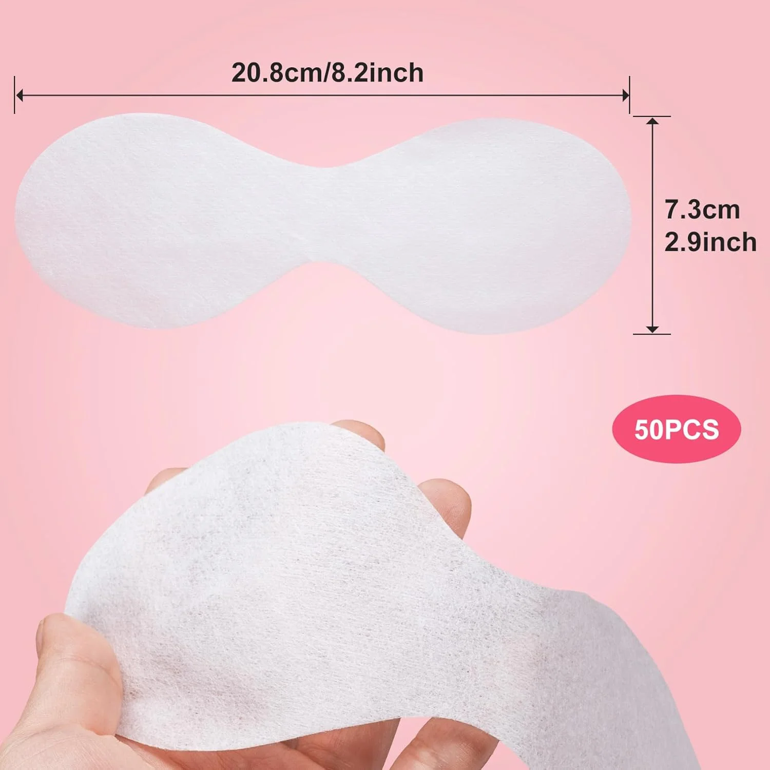 پد ماسک چشم یکبار مصرف جوز واندرفول، 50 عددی، پد های غیر بافته مراقبت از چشم، پد های پنبه ای اسپا برای صورت، ورقه های زیبایی ماسک چشم شفاف برای آرایش